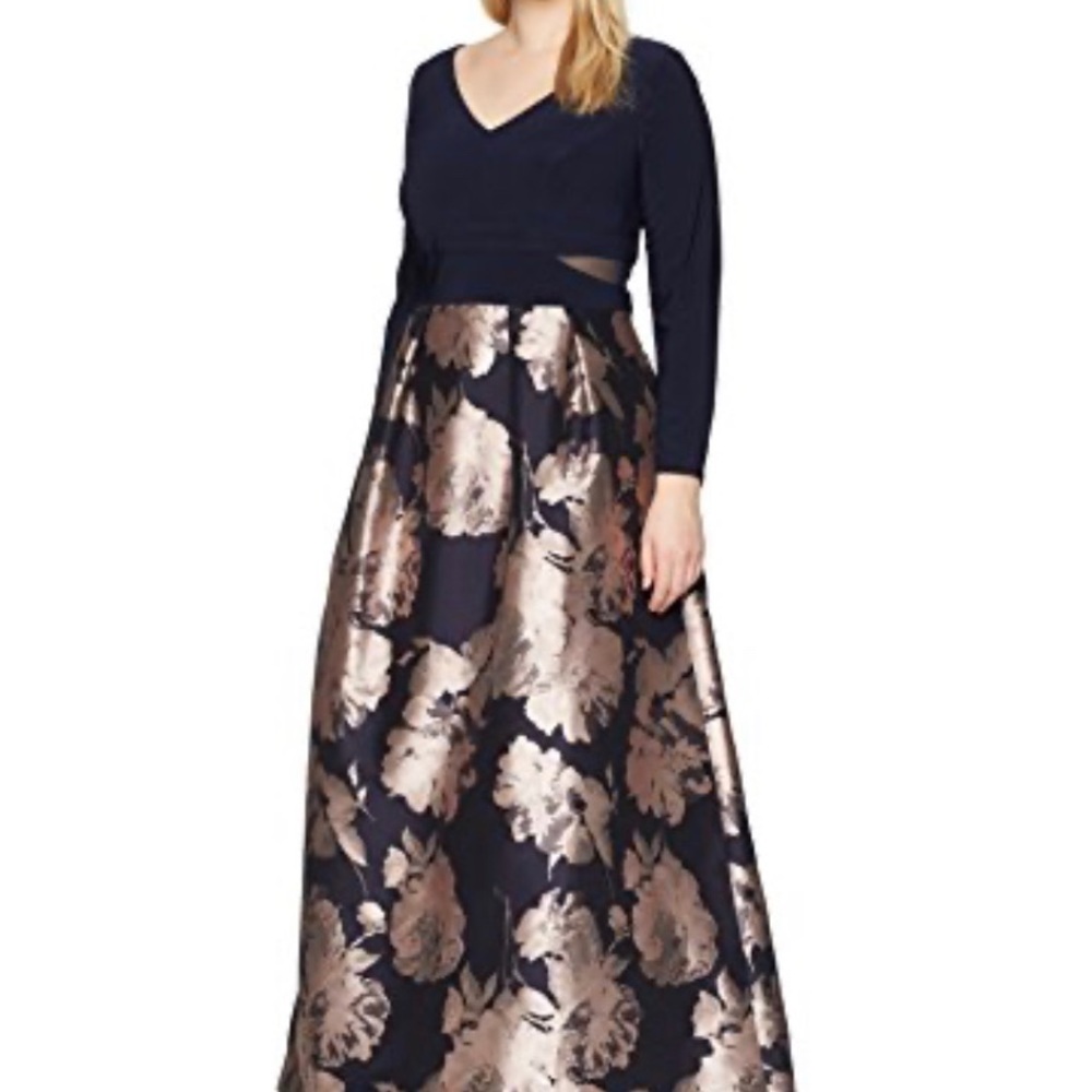 XSCAPE Navy Floral Gown 22W